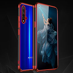 Silikon Schutzhülle Ultra Dünn Tasche Durchsichtig Transparent H02 für Huawei Honor 20 Rot