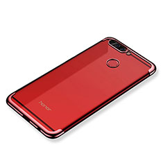 Silikon Schutzhülle Ultra Dünn Tasche Durchsichtig Transparent H02 für Huawei Honor 8 Pro Rot