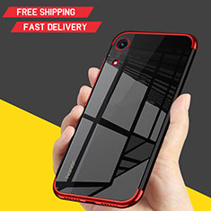 Silikon Schutzhülle Ultra Dünn Tasche Durchsichtig Transparent H02 für Huawei Honor 8A Rot