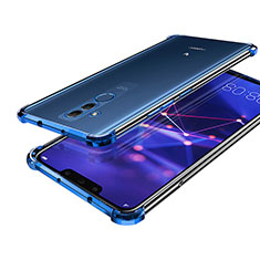 Silikon Schutzhülle Ultra Dünn Tasche Durchsichtig Transparent H02 für Huawei Mate 20 Lite Blau