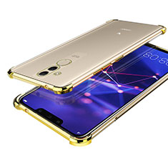 Silikon Schutzhülle Ultra Dünn Tasche Durchsichtig Transparent H02 für Huawei Mate 20 Lite Gold