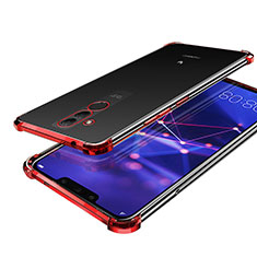 Silikon Schutzhülle Ultra Dünn Tasche Durchsichtig Transparent H02 für Huawei Mate 20 Lite Rot