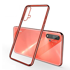 Silikon Schutzhülle Ultra Dünn Tasche Durchsichtig Transparent H02 für Huawei Nova 5 Pro Rot