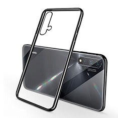 Silikon Schutzhülle Ultra Dünn Tasche Durchsichtig Transparent H02 für Huawei Nova 5 Pro Schwarz