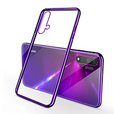 Silikon Schutzhülle Ultra Dünn Tasche Durchsichtig Transparent H02 für Huawei Nova 5 Pro Violett
