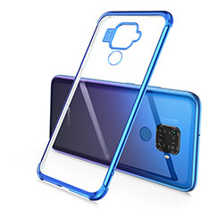 Silikon Schutzhülle Ultra Dünn Tasche Durchsichtig Transparent H02 für Huawei Nova 5i Pro Blau