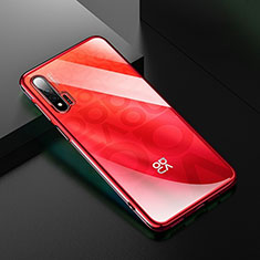 Silikon Schutzhülle Ultra Dünn Tasche Durchsichtig Transparent H02 für Huawei Nova 6 Rot