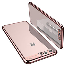 Silikon Schutzhülle Ultra Dünn Tasche Durchsichtig Transparent H02 für Huawei P10 Rosegold