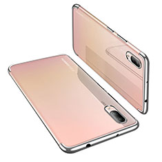 Silikon Schutzhülle Ultra Dünn Tasche Durchsichtig Transparent H02 für Huawei P20 Silber
