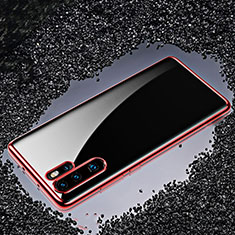 Silikon Schutzhülle Ultra Dünn Tasche Durchsichtig Transparent H02 für Huawei P30 Pro Rot