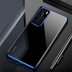 Silikon Schutzhülle Ultra Dünn Tasche Durchsichtig Transparent H02 für Huawei P40 Blau