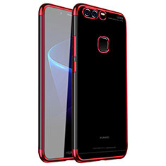 Silikon Schutzhülle Ultra Dünn Tasche Durchsichtig Transparent H02 für Huawei P9 Rot