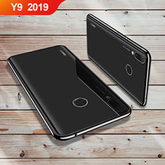 Silikon Schutzhülle Ultra Dünn Tasche Durchsichtig Transparent H02 für Huawei Y9 (2019) Schwarz