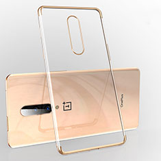 Silikon Schutzhülle Ultra Dünn Tasche Durchsichtig Transparent H02 für OnePlus 7 Pro Gold