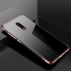 Silikon Schutzhülle Ultra Dünn Tasche Durchsichtig Transparent H02 für OnePlus 7 Rosegold