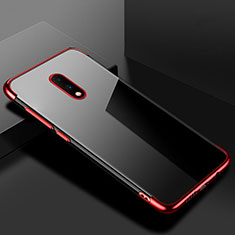 Silikon Schutzhülle Ultra Dünn Tasche Durchsichtig Transparent H02 für OnePlus 7 Rot