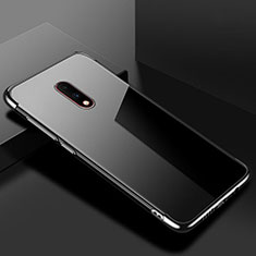 Silikon Schutzhülle Ultra Dünn Tasche Durchsichtig Transparent H02 für OnePlus 7 Schwarz