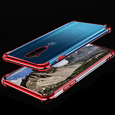 Silikon Schutzhülle Ultra Dünn Tasche Durchsichtig Transparent H02 für OnePlus 7T Pro 5G Rot