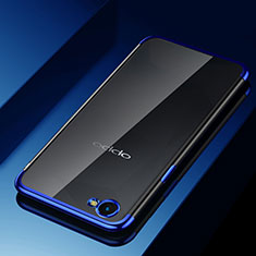 Silikon Schutzhülle Ultra Dünn Tasche Durchsichtig Transparent H02 für Oppo A3 Blau