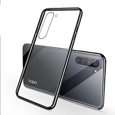 Silikon Schutzhülle Ultra Dünn Tasche Durchsichtig Transparent H02 für Oppo Find X2 Lite Schwarz