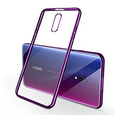 Silikon Schutzhülle Ultra Dünn Tasche Durchsichtig Transparent H02 für Oppo Realme X Violett