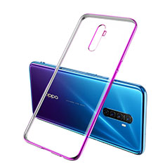 Silikon Schutzhülle Ultra Dünn Tasche Durchsichtig Transparent H02 für Oppo Reno Ace Violett