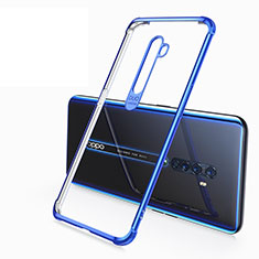 Silikon Schutzhülle Ultra Dünn Tasche Durchsichtig Transparent H02 für Oppo Reno2 Blau