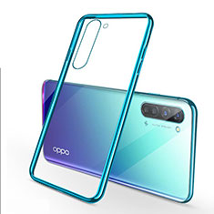 Silikon Schutzhülle Ultra Dünn Tasche Durchsichtig Transparent H02 für Oppo Reno3 Grün