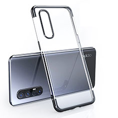 Silikon Schutzhülle Ultra Dünn Tasche Durchsichtig Transparent H02 für Oppo Reno3 Pro Schwarz