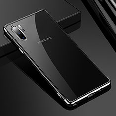 Silikon Schutzhülle Ultra Dünn Tasche Durchsichtig Transparent H02 für Samsung Galaxy Note 10 Plus 5G Silber