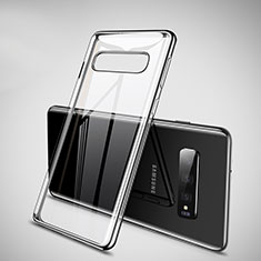 Silikon Schutzhülle Ultra Dünn Tasche Durchsichtig Transparent H02 für Samsung Galaxy S10 Plus Schwarz