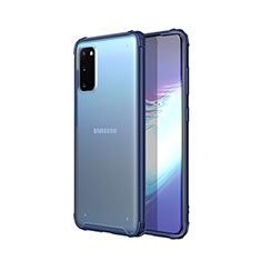 Silikon Schutzhülle Ultra Dünn Tasche Durchsichtig Transparent H02 für Samsung Galaxy S20 5G Blau