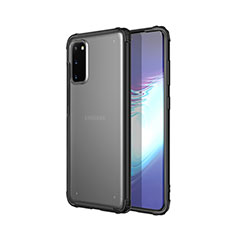 Silikon Schutzhülle Ultra Dünn Tasche Durchsichtig Transparent H02 für Samsung Galaxy S20 Schwarz