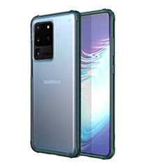 Silikon Schutzhülle Ultra Dünn Tasche Durchsichtig Transparent H02 für Samsung Galaxy S20 Ultra Grün