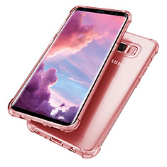 Silikon Schutzhülle Ultra Dünn Tasche Durchsichtig Transparent H02 für Samsung Galaxy S8 Rosa