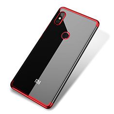 Silikon Schutzhülle Ultra Dünn Tasche Durchsichtig Transparent H02 für Xiaomi Mi 8 Rot