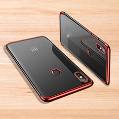 Silikon Schutzhülle Ultra Dünn Tasche Durchsichtig Transparent H02 für Xiaomi Mi Mix 3 Rot