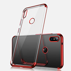 Silikon Schutzhülle Ultra Dünn Tasche Durchsichtig Transparent H02 für Xiaomi Redmi Note 5 AI Dual Camera Rot