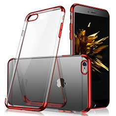 Silikon Schutzhülle Ultra Dünn Tasche Durchsichtig Transparent H03 für Apple iPhone 6 Plus Rot
