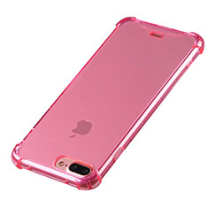Silikon Schutzhülle Ultra Dünn Tasche Durchsichtig Transparent H03 für Apple iPhone 8 Plus Rosa