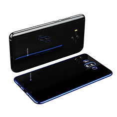 Silikon Schutzhülle Ultra Dünn Tasche Durchsichtig Transparent H03 für Huawei Mate 10 Blau
