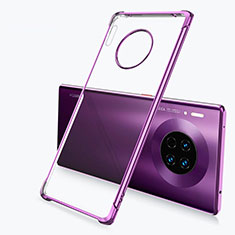 Silikon Schutzhülle Ultra Dünn Tasche Durchsichtig Transparent H03 für Huawei Mate 30 Pro Violett