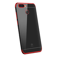 Silikon Schutzhülle Ultra Dünn Tasche Durchsichtig Transparent H03 für Huawei P Smart Rot