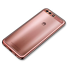 Silikon Schutzhülle Ultra Dünn Tasche Durchsichtig Transparent H03 für Huawei P10 Plus Rosegold