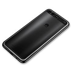 Silikon Schutzhülle Ultra Dünn Tasche Durchsichtig Transparent H03 für Huawei P10 Plus Schwarz