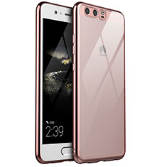 Silikon Schutzhülle Ultra Dünn Tasche Durchsichtig Transparent H03 für Huawei P10 Rosegold