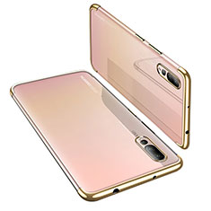 Silikon Schutzhülle Ultra Dünn Tasche Durchsichtig Transparent H03 für Huawei P20 Pro Gold