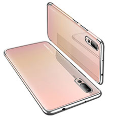Silikon Schutzhülle Ultra Dünn Tasche Durchsichtig Transparent H03 für Huawei P20 Pro Silber