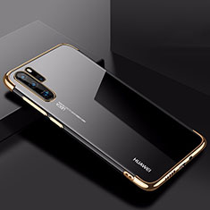 Silikon Schutzhülle Ultra Dünn Tasche Durchsichtig Transparent H03 für Huawei P30 Pro Gold