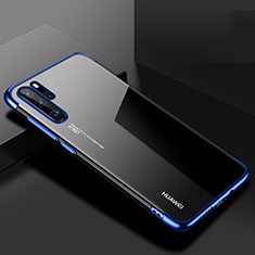 Silikon Schutzhülle Ultra Dünn Tasche Durchsichtig Transparent H03 für Huawei P30 Pro New Edition Blau